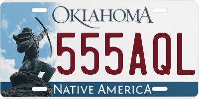 OK license plate 555AQL