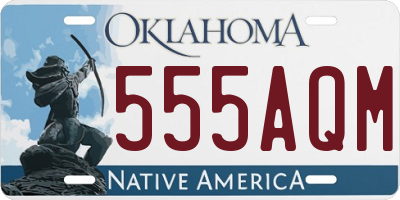 OK license plate 555AQM