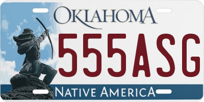 OK license plate 555ASG