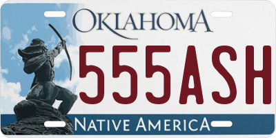 OK license plate 555ASH