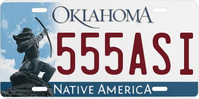 OK license plate 555ASI