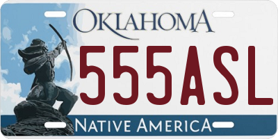 OK license plate 555ASL