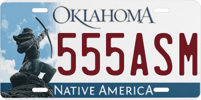OK license plate 555ASM
