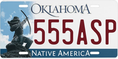 OK license plate 555ASP