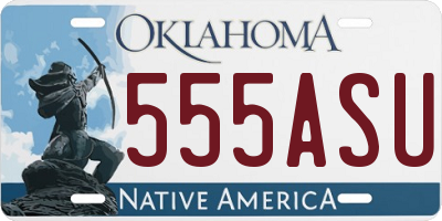 OK license plate 555ASU