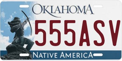 OK license plate 555ASV
