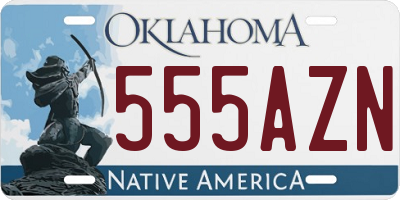 OK license plate 555AZN