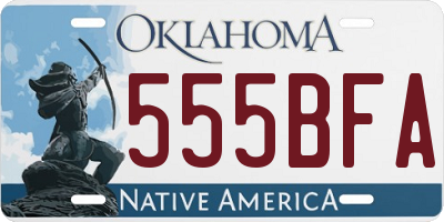 OK license plate 555BFA