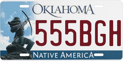 OK license plate 555BGH