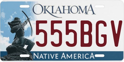 OK license plate 555BGV