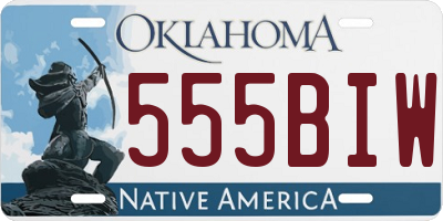 OK license plate 555BIW