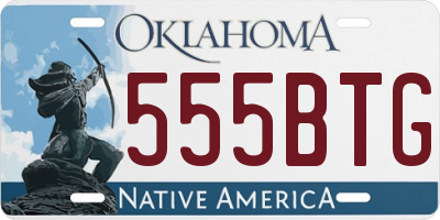OK license plate 555BTG