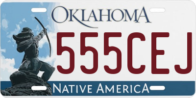 OK license plate 555CEJ
