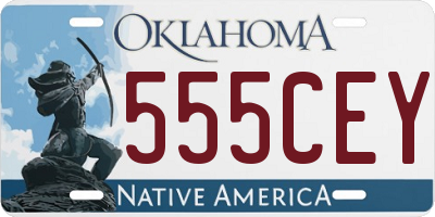 OK license plate 555CEY