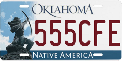 OK license plate 555CFE
