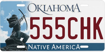 OK license plate 555CHK