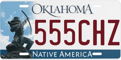 OK license plate 555CHZ