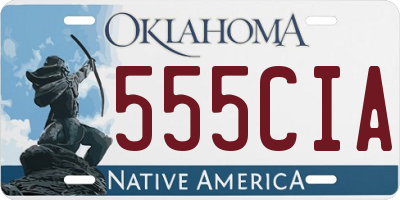 OK license plate 555CIA
