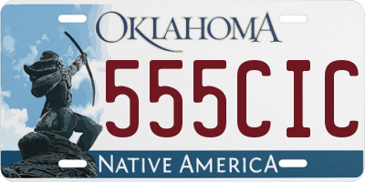 OK license plate 555CIC