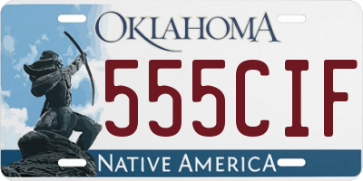 OK license plate 555CIF