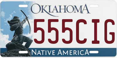 OK license plate 555CIG