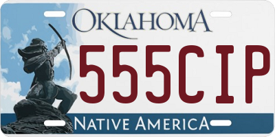 OK license plate 555CIP