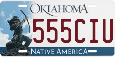 OK license plate 555CIU