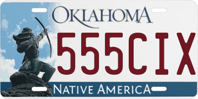 OK license plate 555CIX
