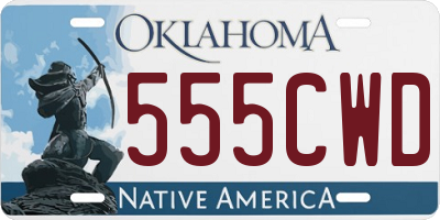 OK license plate 555CWD