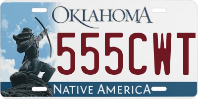 OK license plate 555CWT