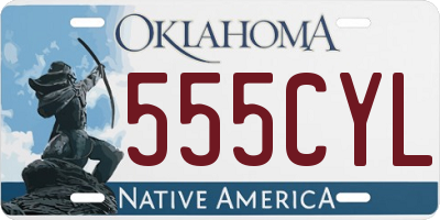 OK license plate 555CYL