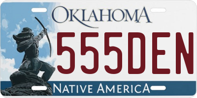 OK license plate 555DEN