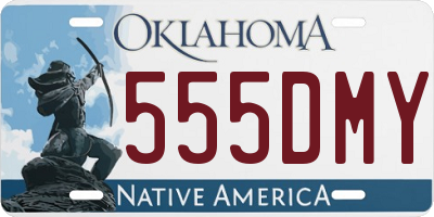 OK license plate 555DMY
