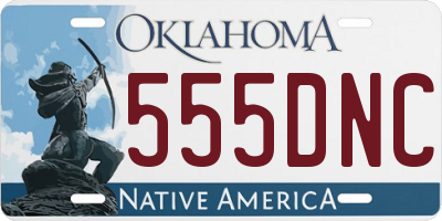 OK license plate 555DNC