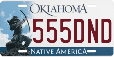 OK license plate 555DND