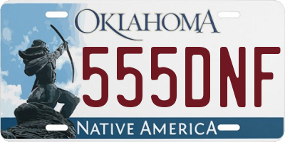 OK license plate 555DNF