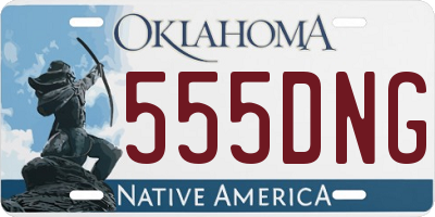OK license plate 555DNG