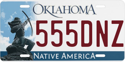 OK license plate 555DNZ