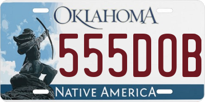 OK license plate 555DOB