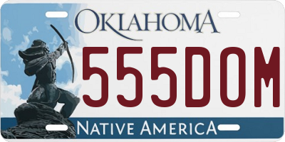 OK license plate 555DOM