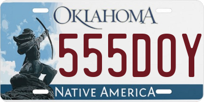 OK license plate 555DOY
