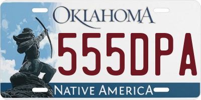 OK license plate 555DPA