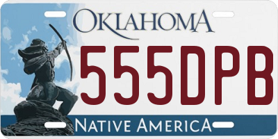 OK license plate 555DPB