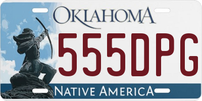 OK license plate 555DPG