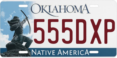 OK license plate 555DXP