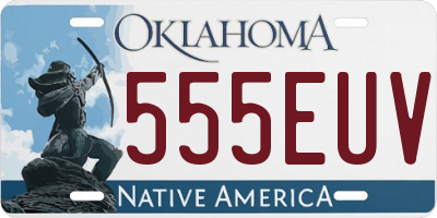 OK license plate 555EUV