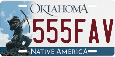 OK license plate 555FAV
