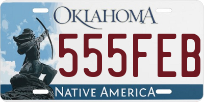 OK license plate 555FEB