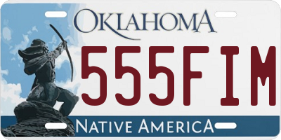 OK license plate 555FIM