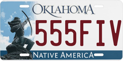 OK license plate 555FIV